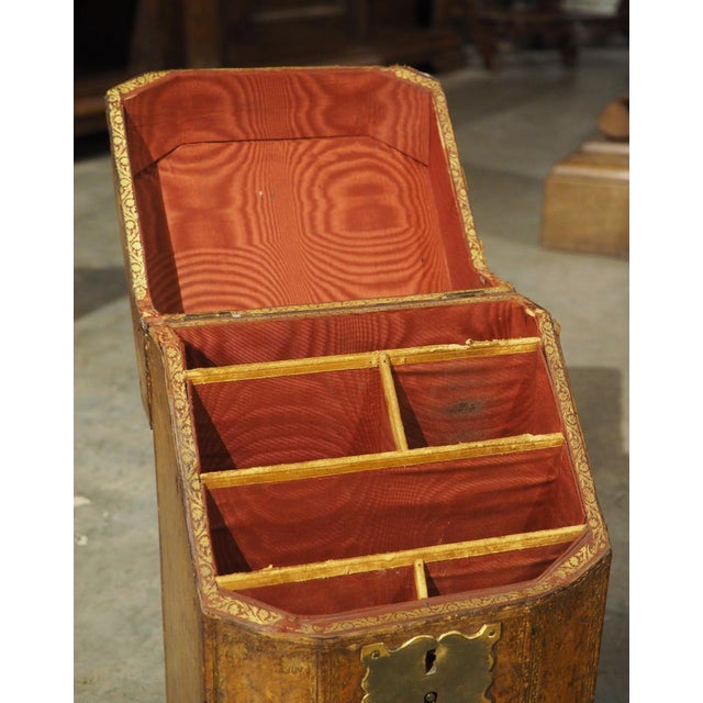 Known in France as a coffret à courrier, this leather letter box from the 1700s would have been used to conceal private...