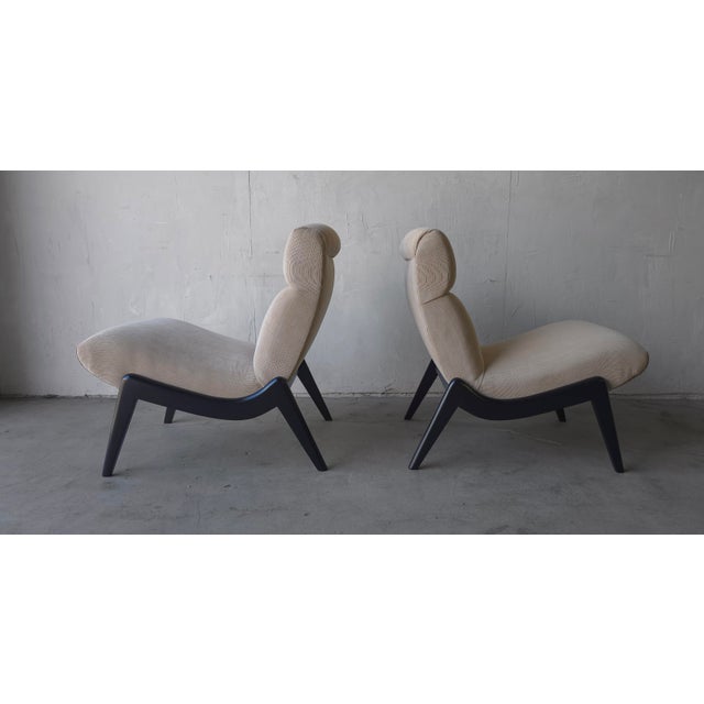 Dunbar Furniture Pair of Mid Century Scoop Lounge Chairs For Sale - Image 4 of 11
