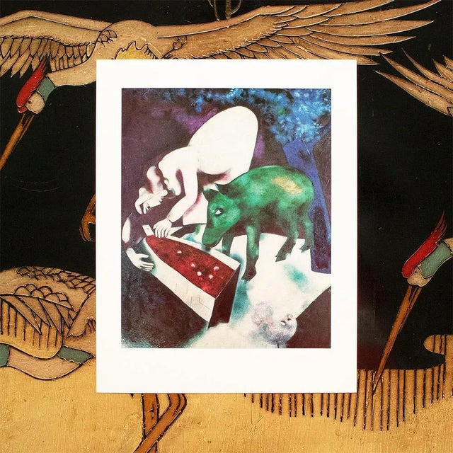 Modern 1972 After Marc Chagall "The Trough", Full-Color Parisian Print For Sale - Image 3 of 7