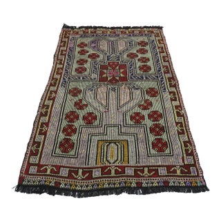 Vintage Turkish Kilim Rug- 3′7″ × 5′5″ For Sale