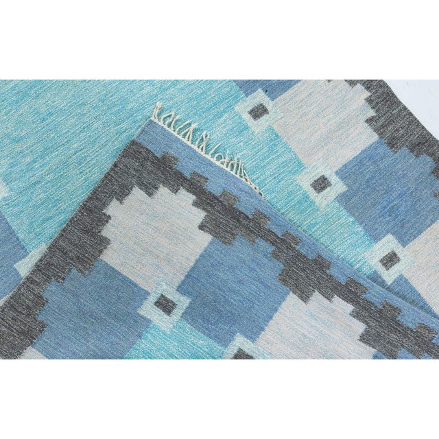 Doris Leslie Blau Vintage Swedish Flat Woven Rug by Ingegerd Silow For Sale In New York - Image 6 of 6