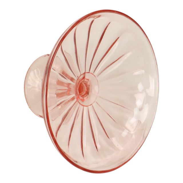 Art Deco Pink Tall Fruit Bowl in Glass, 1930s For Sale - Image 14 of 18