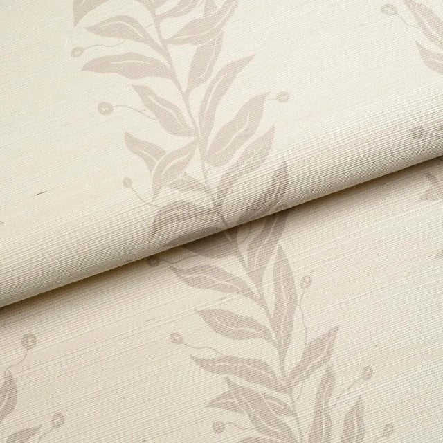 Schumacher Schumacher x Marian Mcevoy Tendril Stripe Sisal Wallpaper In Natural For Sale - Image 4 of 6