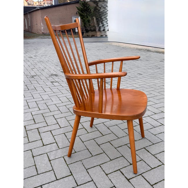 1950s Vintage Spindle Armchairs by Albert Haberer for Hermann Fleiner, 1950s, Set of 6 For Sale - Image 5 of 6