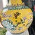 1980s yellow temple vase // Chinoiserie // yellow ceramic vase // floral vase // birds and flowers // enamel // oversized vase For Sale - Image 9 of 10
