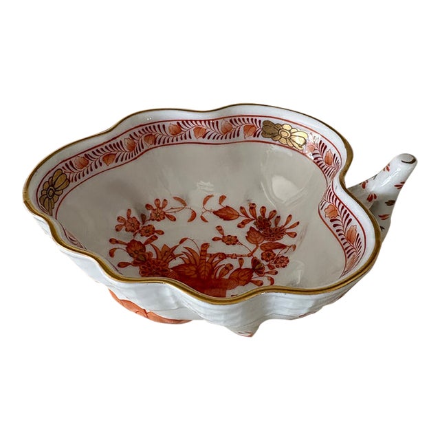 20th Century Herend Chinese Bouquet Nut / Trinket Dish in Rust For Sale
