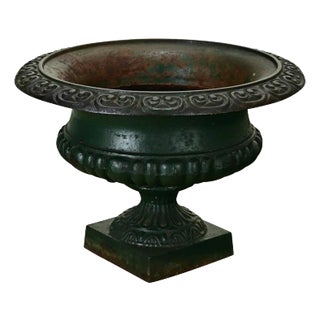 French 19th Century Neoclassical Cast Iron Garden Urn For Sale
