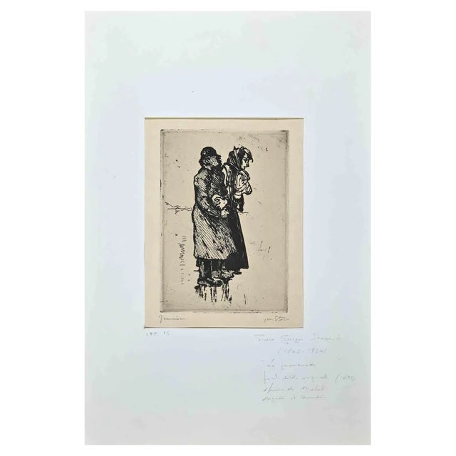 Pierre Georges Jeanniot, The Promenade, Etching, 1895 For Sale
