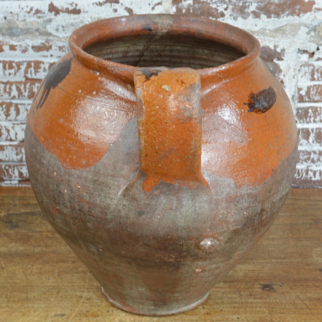 19th Century Italian Orange Glazed Terra Cotta Jar Chairish