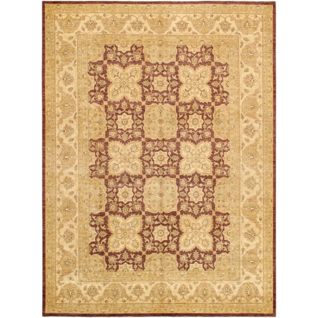 Textile Pasargad Home Ferehan Lamb's Wool Area Rug, 9' 1" X 12' 5", Plum For Sale - Image 7 of 7