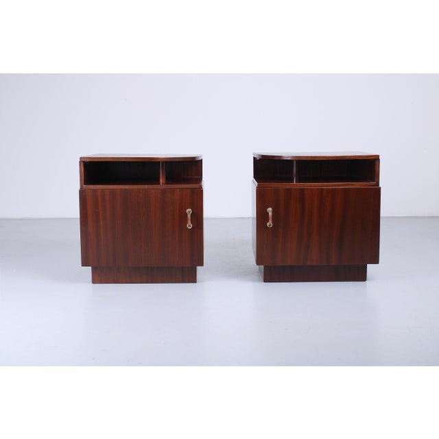 Art Deco Dark Wood Nightstands, 1940s, Set of 2 For Sale - Image 12 of 15