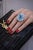 Gemstone Bochic Capri Vintage 7ct Blue Topaz & White Sapphire Ring, 18K Gold For Sale - Image 7 of 11
