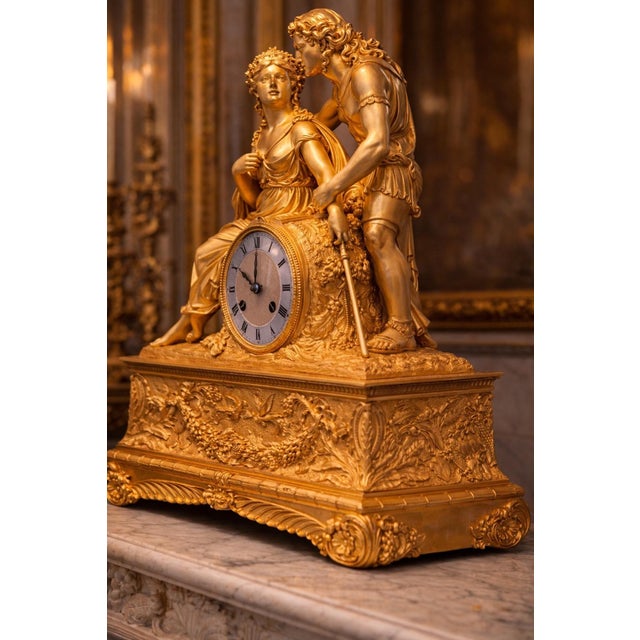 1830 French Artisan Louis Philippe Gold Bronze Clock-1 Pc For Sale - Image 15 of 16