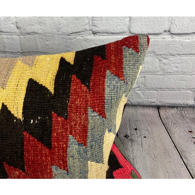 Turkish 16 x 24 Kilim Pillow Turkish Cushion Twilight Serenity Pillow Cushion Cover For Sale - Image 3 of 4