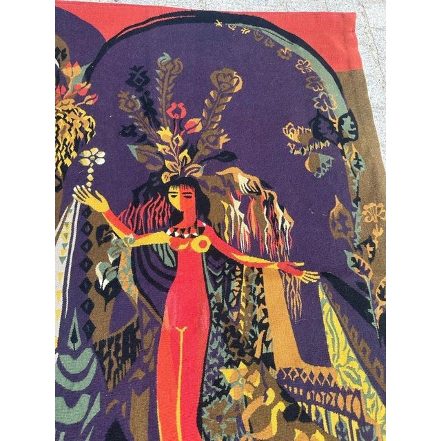 Mid-Century Modern French Tapestry by Mileva for Aubusson, 1940s For Sale - Image 6 of 18
