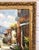 Gold Large Vintage Mediterranean Street Coastal Landscape Oil Painting Ornate Gold Wood Frame For Sale - Image 8 of 13