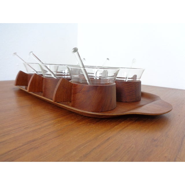 Swedish Teak Tray with Tea Cups by Jie Gantofta, 1960s, Set of 7 For Sale - Image 9 of 15