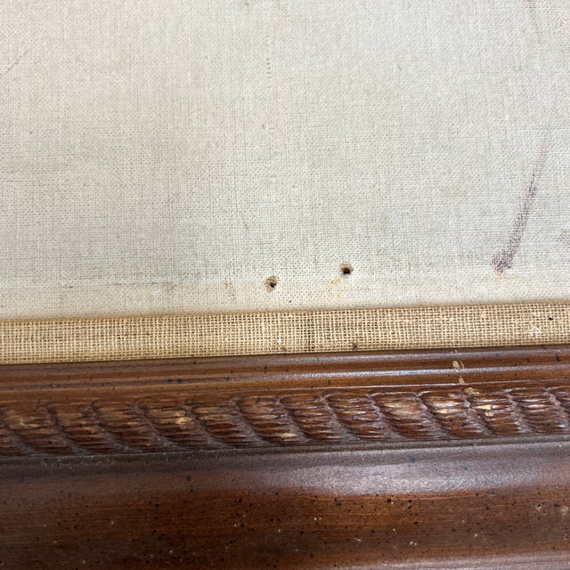 1950’s Original Impressionist Oil Sketch Portrait Painting For Sale - Image 4 of 7