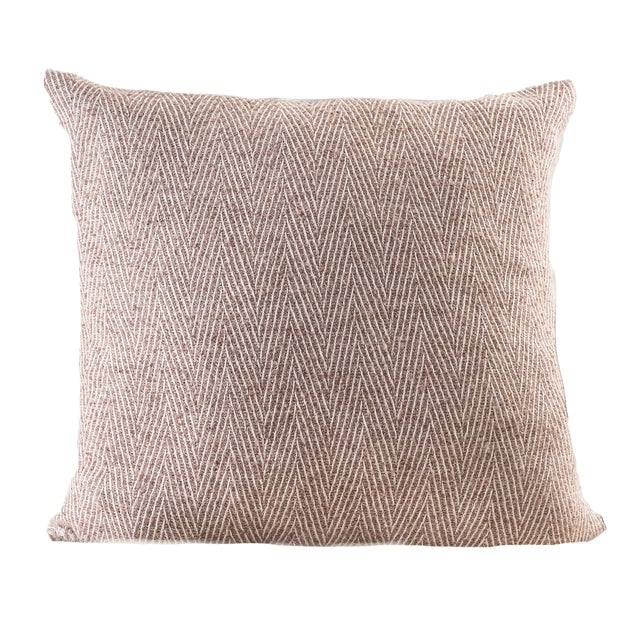 Taupe & Ecru Chevron Square Alpaca Pillow For Sale - Image 4 of 4