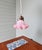 Pendant lamp/walking lamp in scalloped pink satin glass, 1920s-30s. The suspension has been re-electrified and is...