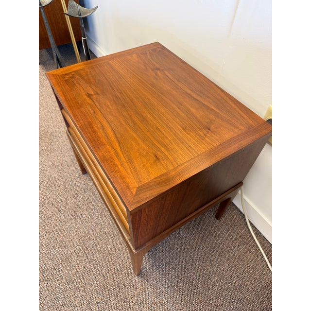 Wood Mid Century Modern Walnut Nightstand by Lane Furniture From the Rhythm Line For Sale - Image 7 of 12