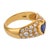 Vintage Heart Shape Sapphire Diamond 18k Yellow Gold Ring, Size 5 For Sale - Image 4 of 7
