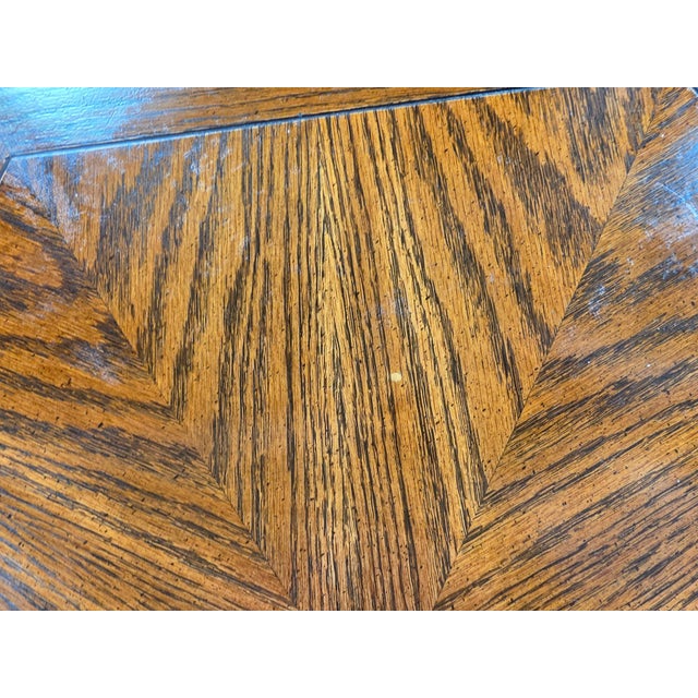 1970s Vintage 1970s Lane Furniture Carved Hexagonal Parquet Storage End Tables, Pair For Sale - Image 5 of 11