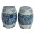 Pair of Blue and White Porcelain Chinese Oriental Drum Garden Seat For Sale