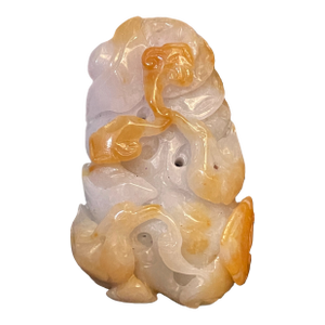 Jadeite Jade Two Tone Honey Jade Relief Carving