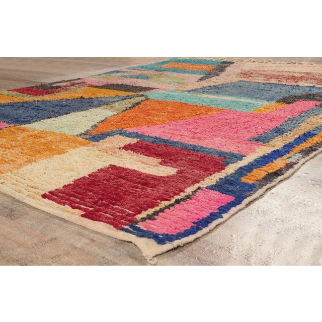 Beige Contemporary Boujad Moroccan Rug, 08'01 X 11'02 For Sale - Image 8 of 10