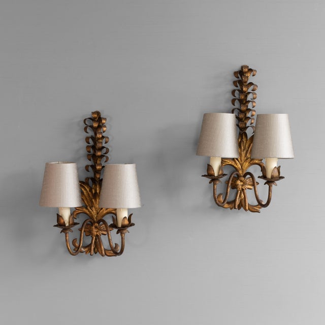 Metal Vintage Wall Lights in Steel, 1950s, Set of 2 For Sale - Image 7 of 7