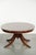 20th Century English Oval Coffee Table with a Red Leather Top For Sale - Image 3 of 11