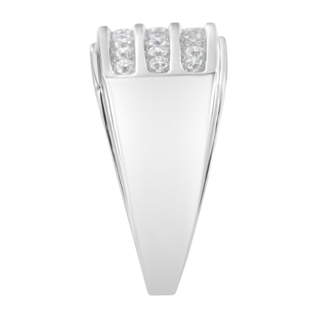 Haus of Brilliance 14K White Gold Men's Diamond Channel Set Band Ring (1 cttw, H-I Color, SI2-I1 Clarity) For Sale - Image 4 of 6