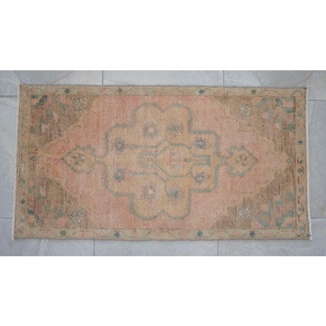 1970s Vintage Hand Knotted Small Rug For Sale - Image 6 of 8