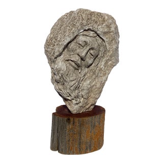 Mid 20th Century Erickson Native American Sculpture on a Solid Wood Base For Sale