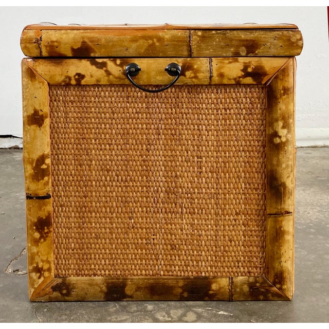 Late 20th Century Vintage Burnt Tortoise Shell Rattan Trunk For Sale - Image 5 of 10
