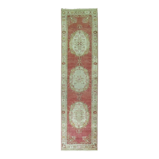 Vintage Oushak Runner - 3'3" x 12'8" For Sale