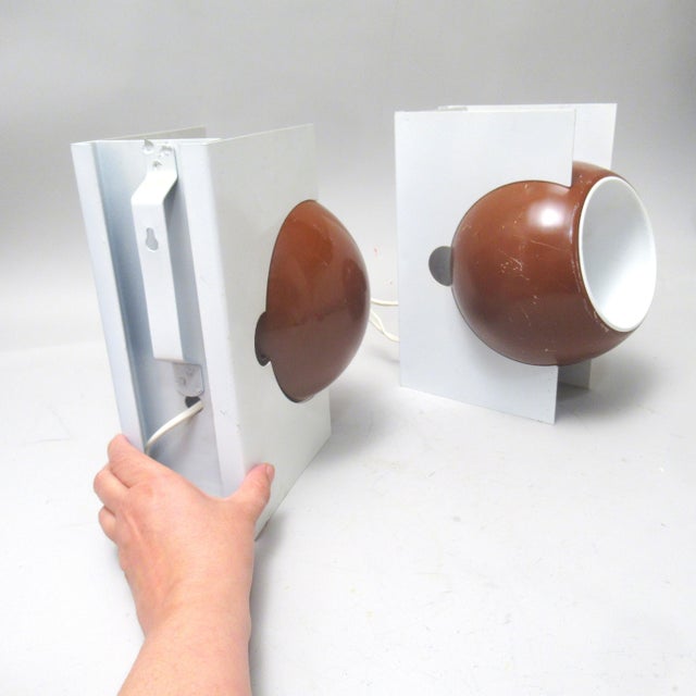 Brown Italian Wall Sconces, 1960s, Set of 2 For Sale - Image 8 of 9