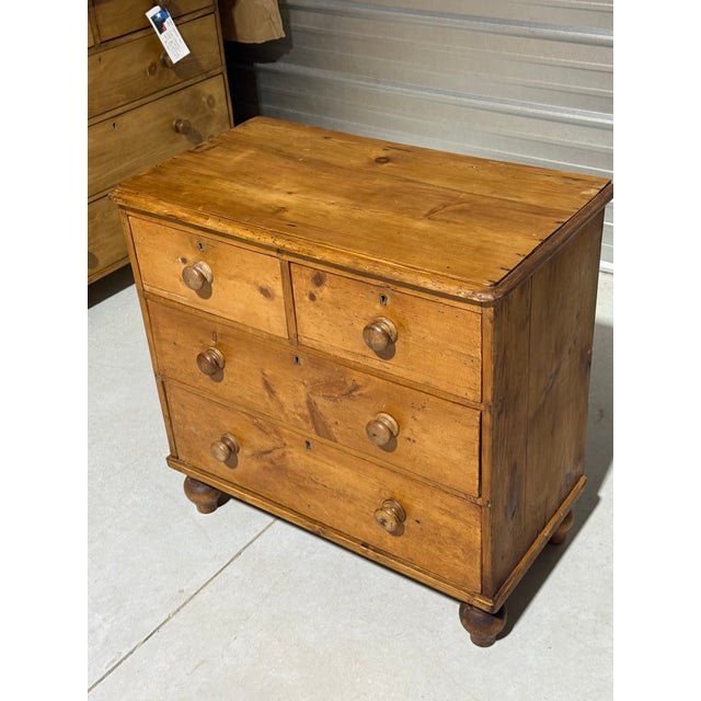 Wood Antique Pine Two Over Two Drawers - Chest of Drawers From England For Sale - Image 7 of 18
