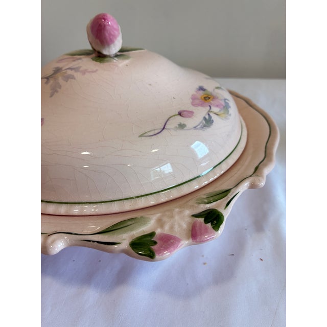 Early 1900's Steubenville Rose Dawn Pink Serving Dish With Lid For Sale - Image 15 of 15