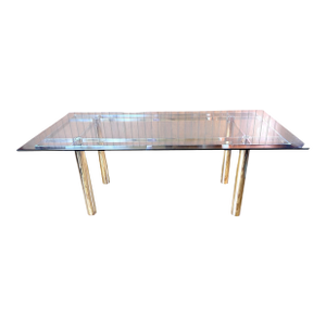 Tobia Scarpa for Gavina "Andre" Mid Century Glass and Chrome Dining Table
