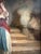 Textile Antique Italian Oil Painting Peasant Woman Portrait 19th C. Signed Genre Art For Sale - Image 7 of 12