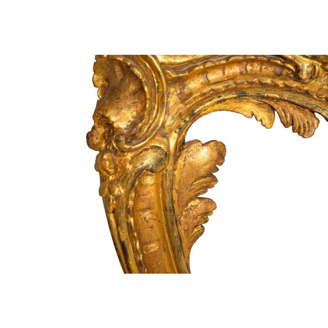 Wood 18th Century French Louis XV Period Giltwood Marble Console Pier Table For Sale - Image 7 of 12