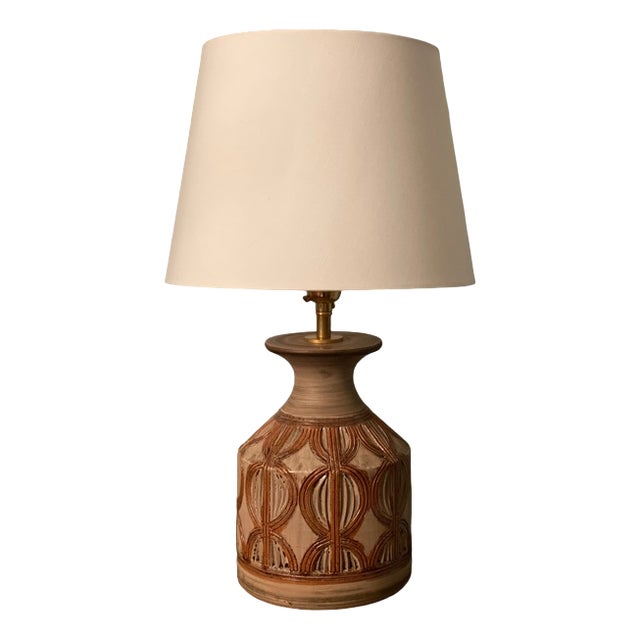 Italian Brown Ceramic Table Lamp, 1960s For Sale