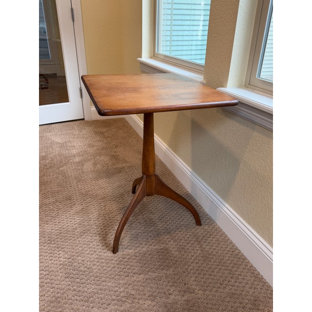 Wood Vintage Shaker Candle Stand Table For Sale - Image 7 of 11
