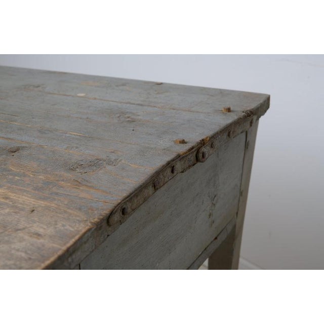 Antique Rococo Style Folk Art Console Table with Storage in Pine, Sweden For Sale - Image 11 of 12