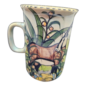 Vintage Zimbabwe Hand-Painted Mug African Folk Antelope