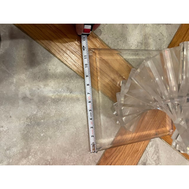 Plastic Mid Century Modern Pair Shlomi Haziza Stacked Lucite Helix Spiral Pedestals For Sale - Image 7 of 8