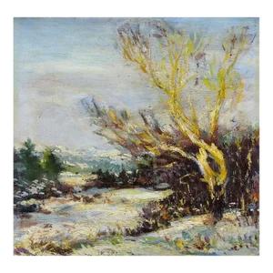 Small Vintage Continental Plein Air Impressionist Landscape Painting