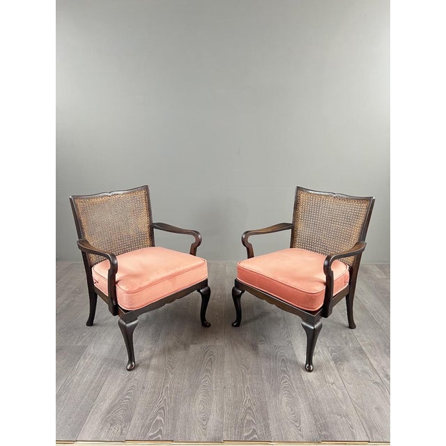 20th Century Armchairs in Wood and Caning, Set of 2 For Sale - Image 5 of 11